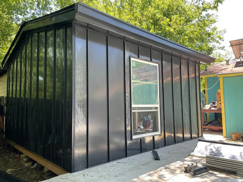 Black standing seam metal wall panels for Metal Roof Installation in Arlington Heights